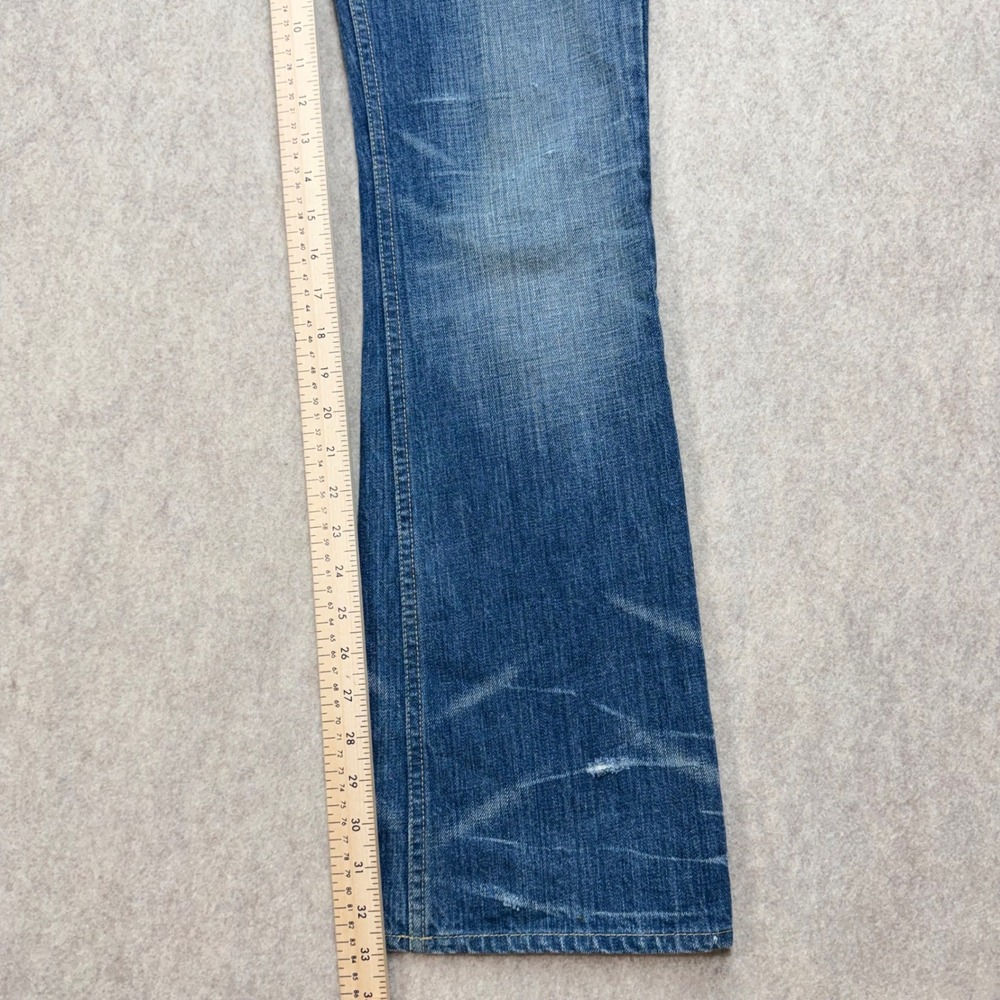 Rugby Ralph Lauren Womens Bootcut Jeans Medium Wash Blue Distressed Size 29 Y2K - Picture 10 of 11